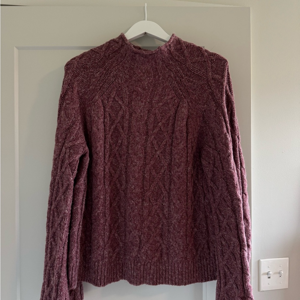 Universal Thread Purple Cowl Neck Sweater with Chunky Knit